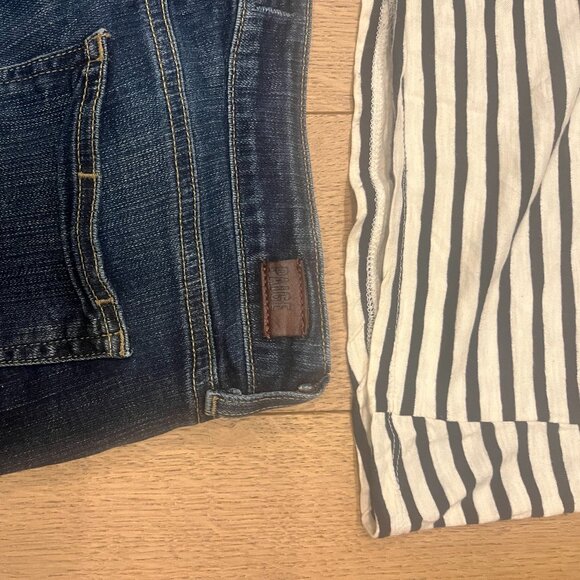 ANTHROPOLOGIE Eri and Ali Striped Cropped 3/4 length T-Shirt Size Medium - Picture 4 of 4